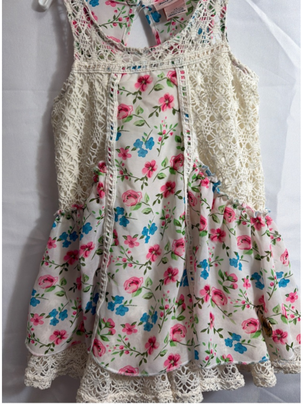 Girls Juicy Couture Casual Dress 3T Floral Crochet Sundress Coquette